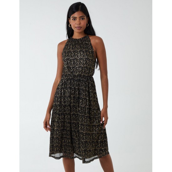 Blouson Halter Neck Midi Dress Blouson Halter Neck Midi Dress