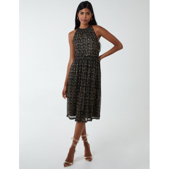 Blouson Halter Neck Midi Dress Blouson Halter Neck Midi Dress