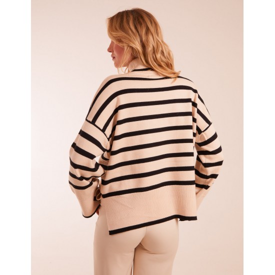 Wide Stripe Roll Neck Jumper Wide Stripe Roll Neck Jumper
