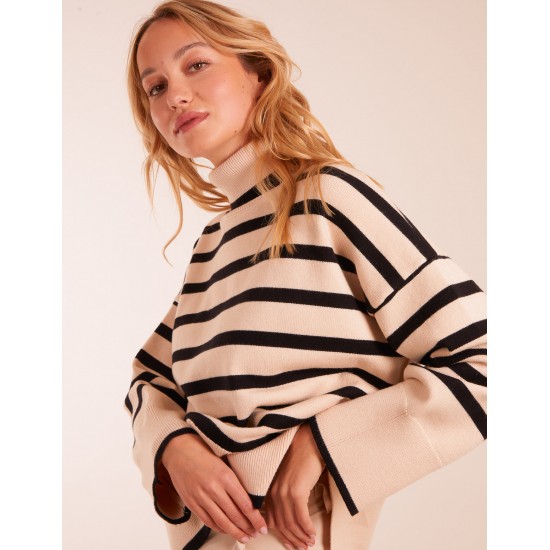 Wide Stripe Roll Neck Jumper Wide Stripe Roll Neck Jumper