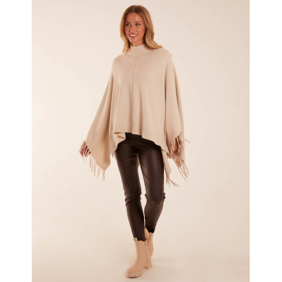 Tassel High Neck Poncho Tassel High Neck Poncho