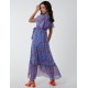Metallic Detail Frill Split Dress Metallic Detail Frill Split Dress