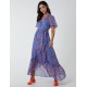 Metallic Detail Frill Split Dress Metallic Detail Frill Split Dress