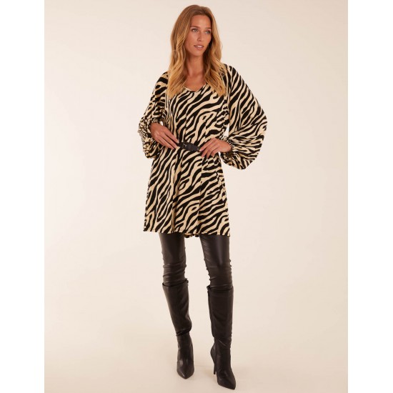 Zebra Print Belted Top Zebra Print Belted Top