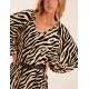 Zebra Print Belted Top Zebra Print Belted Top