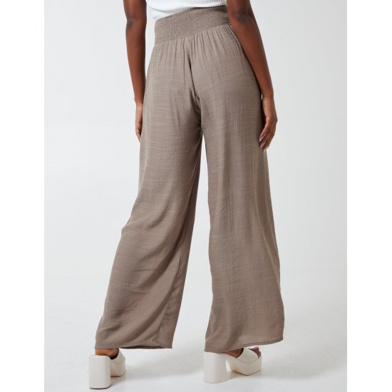 Shirring Waist Wide Leg Trousers Shirring Waist Wide Leg Trousers